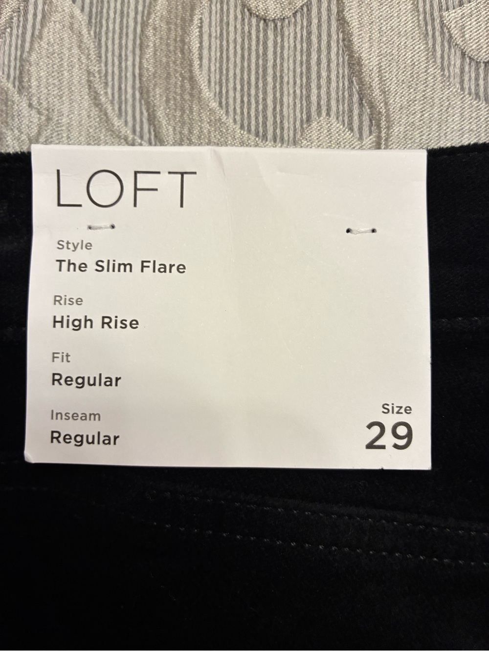NWT LOFT The Slim Flare High-Rise Velveteen pants in Black